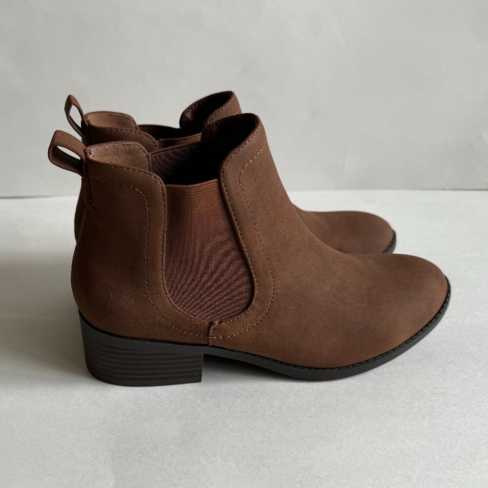 Cityclassified Ankle Slip On Boots Cognac Brown Size 7.5 New!